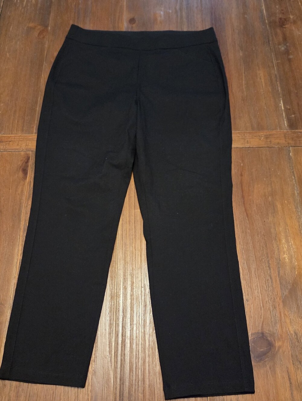Chicos Travelers Collection Black Fluid Rayon Blend Pull-on Pants Sz 2(Wmns Lrg)